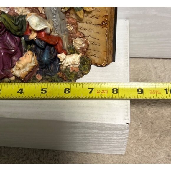 Nativity Scene 3D Bible Figurine With Holy Family & Animals Resin 8" Wide - Picture 11 of 11